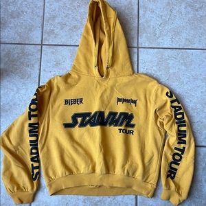 justin Bieber Purpose Tour Crop Pull over hoodie Size M